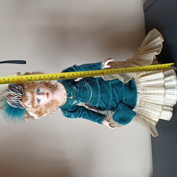 Porcelain Doll in Green Gown - Picture 9 of 10